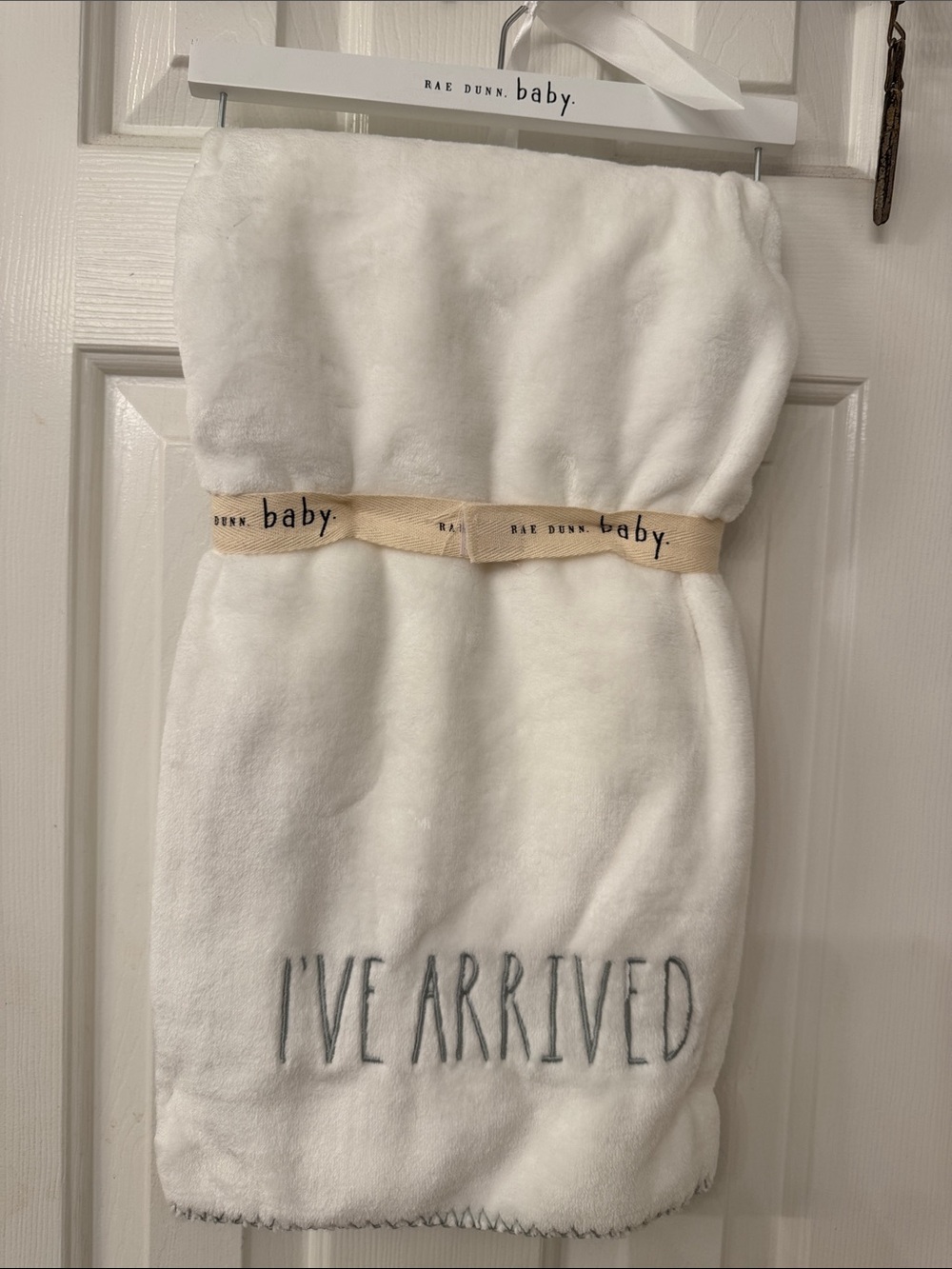 Rae Dunn Soft White Baby Blanket